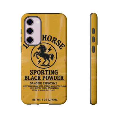 K-Factor Supply Co Iron Horse Black Powder Tough Android Case Samsung Galaxy S23 Plus