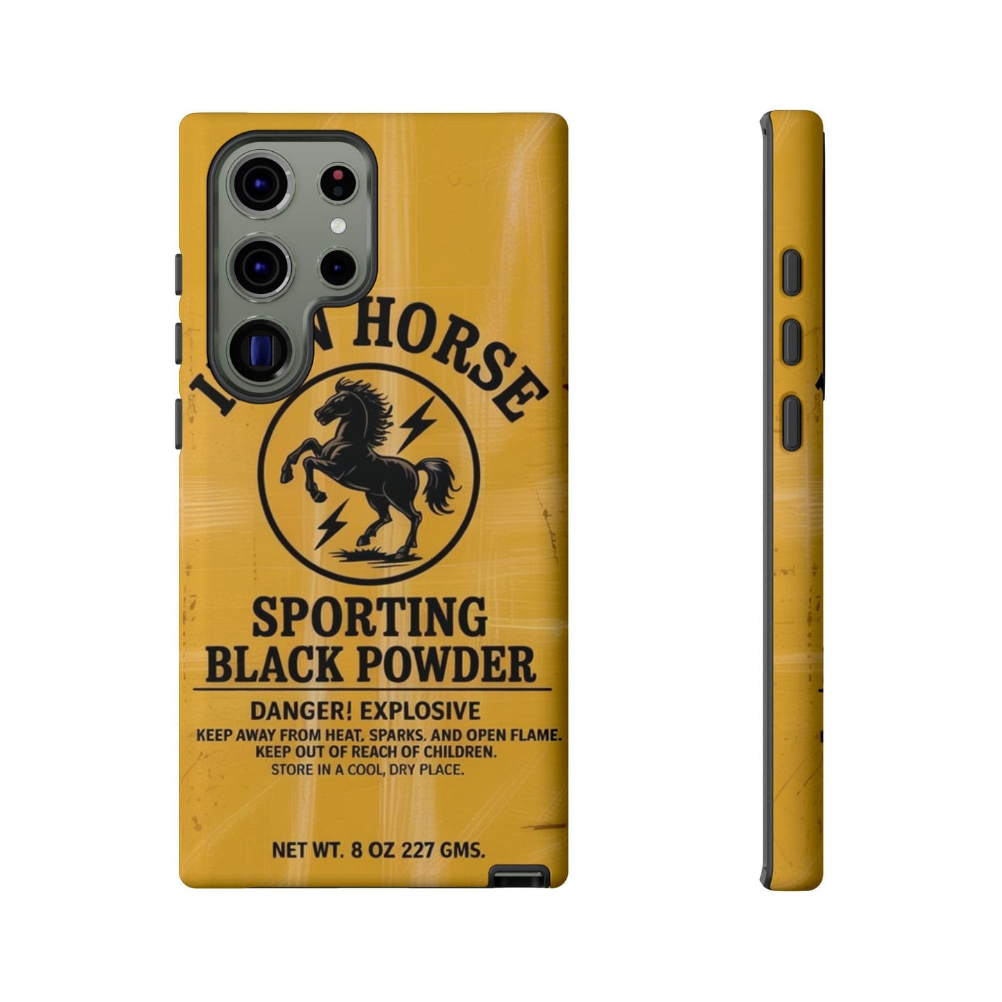 K-Factor Supply Co Iron Horse Black Powder Tough Android Case Samsung Galaxy S23 Ultra / Matte