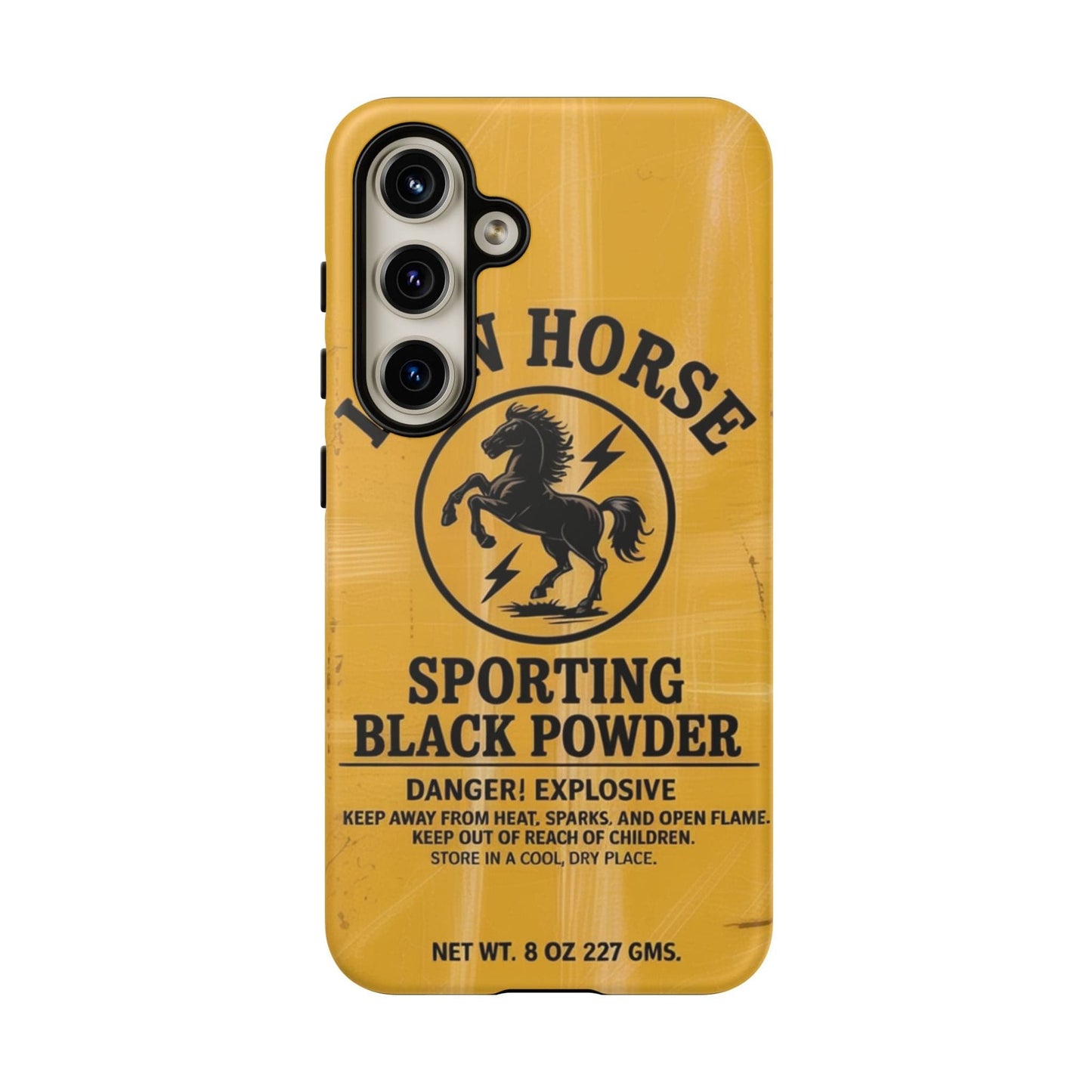K-Factor Supply Co Iron Horse Black Powder Tough Android Case Samsung Galaxy S24 / Matte