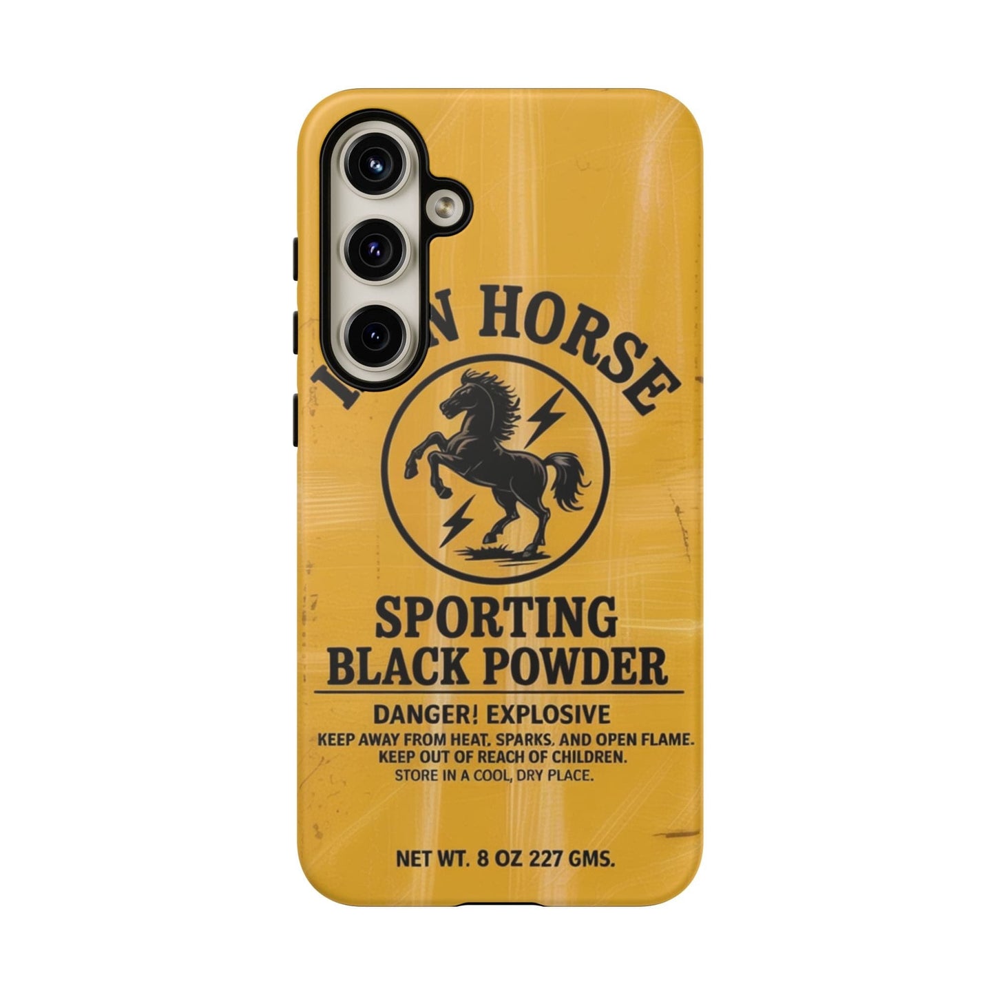 K-Factor Supply Co Iron Horse Black Powder Tough Android Case Samsung Galaxy S24 Plus / Matte