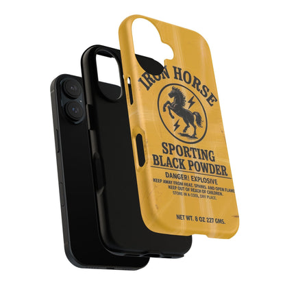 K-Factor Supply Co Iron Horse Black Powder Tough Magnetic iPhone Case