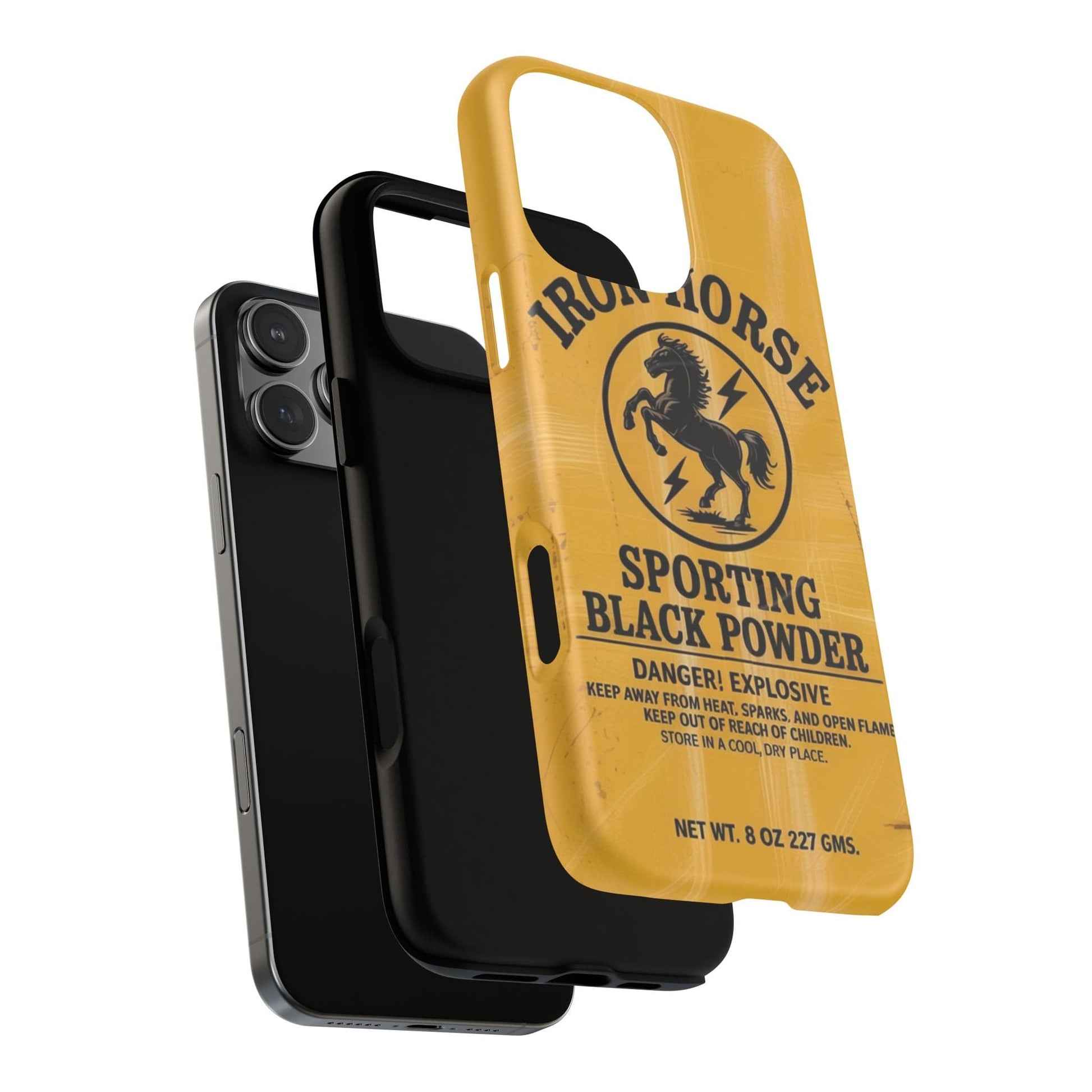 K-Factor Supply Co Iron Horse Black Powder Tough Magnetic iPhone Case