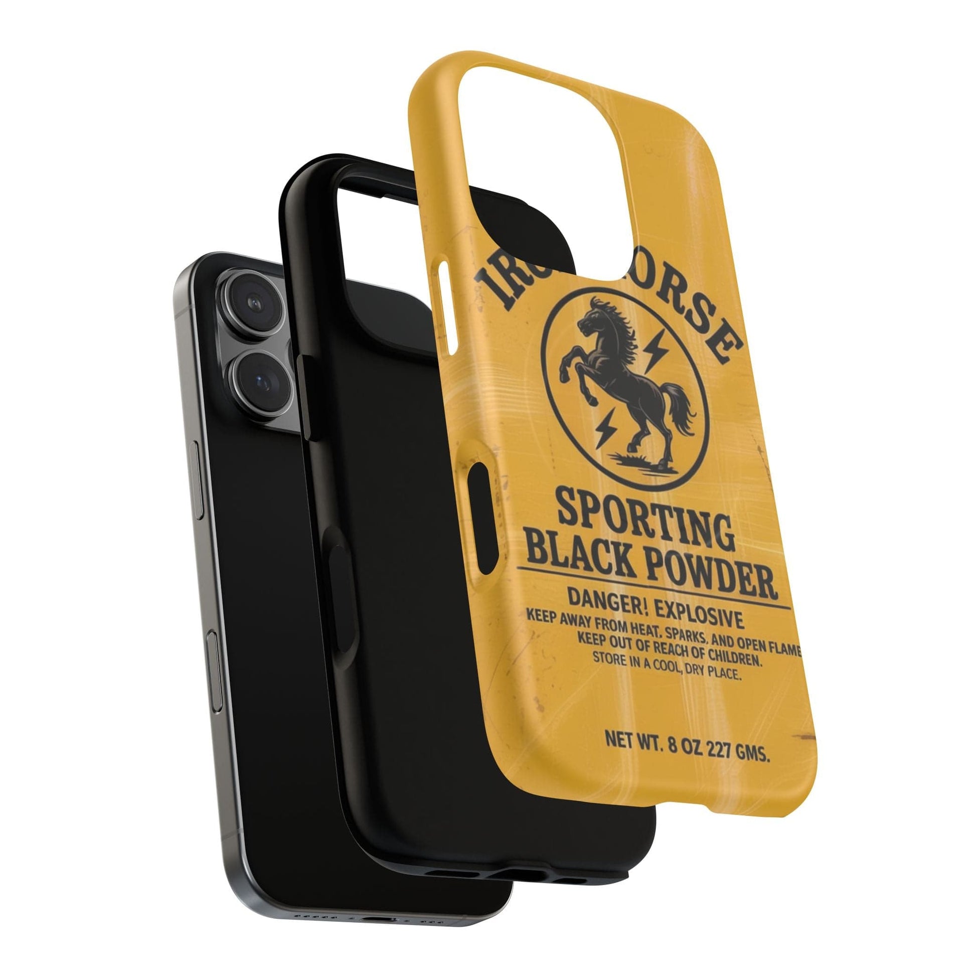 K-Factor Supply Co Iron Horse Black Powder Tough Magnetic iPhone Case