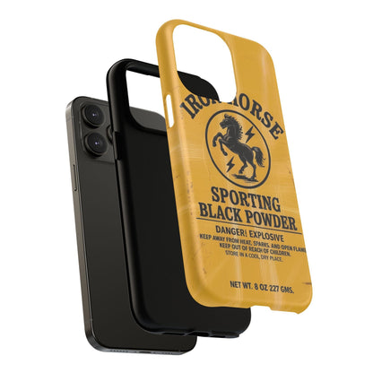 K-Factor Supply Co Iron Horse Black Powder Tough Magnetic iPhone Case