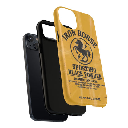 K-Factor Supply Co Iron Horse Black Powder Tough Magnetic iPhone Case