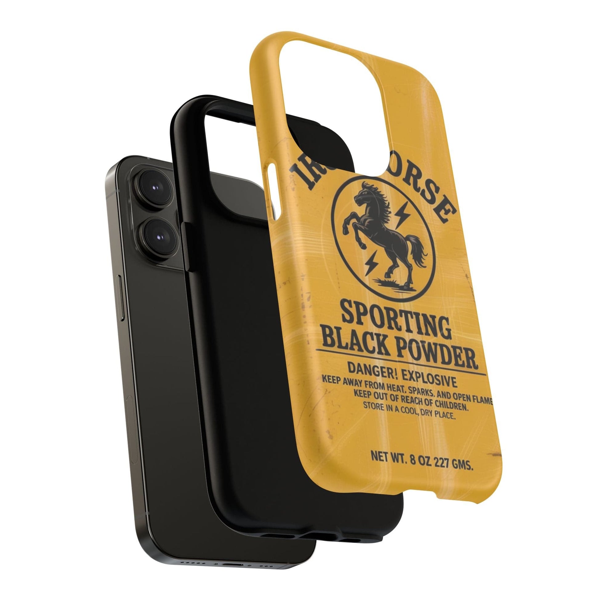 K-Factor Supply Co Iron Horse Black Powder Tough Magnetic iPhone Case