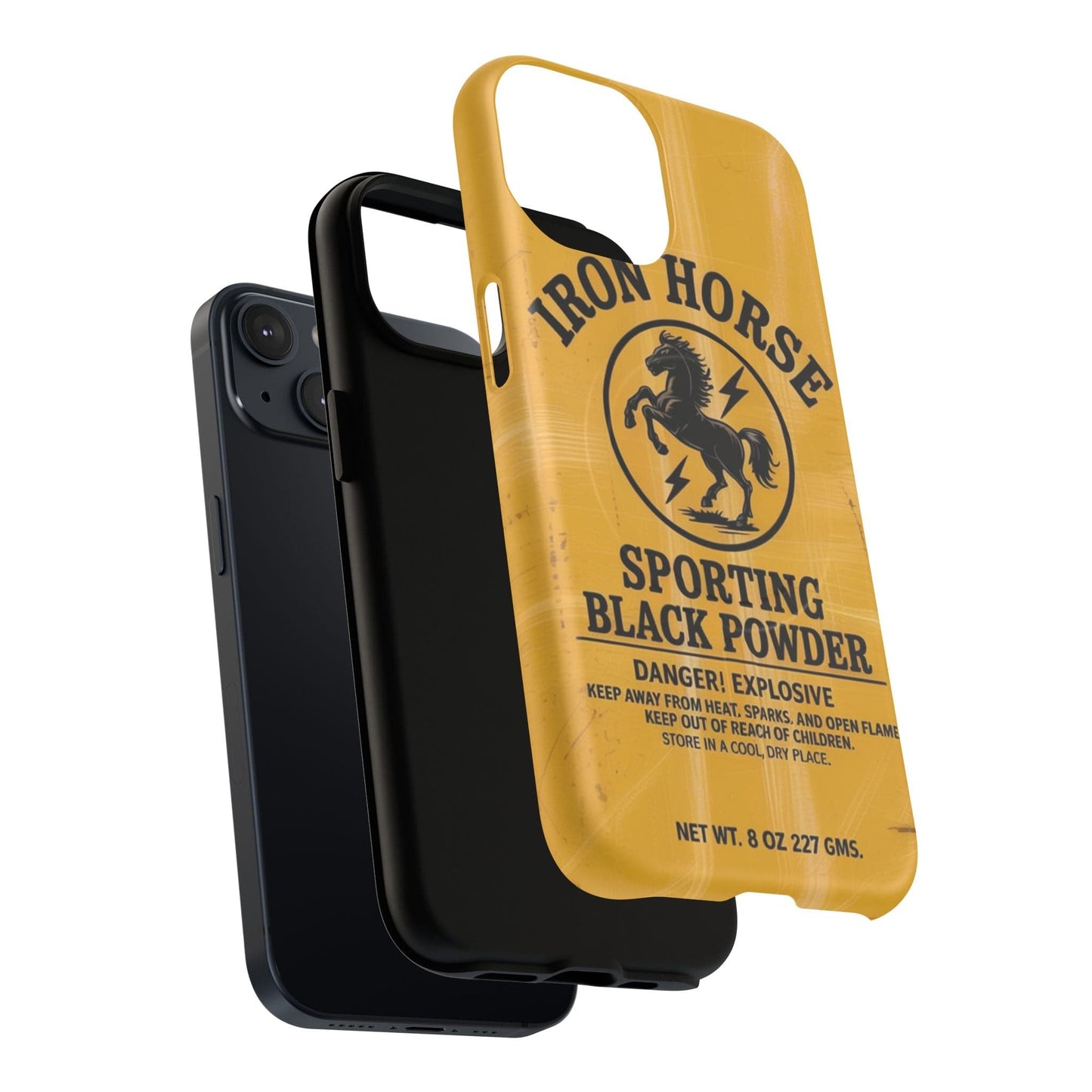 K-Factor Supply Co Iron Horse Black Powder Tough Magnetic iPhone Case
