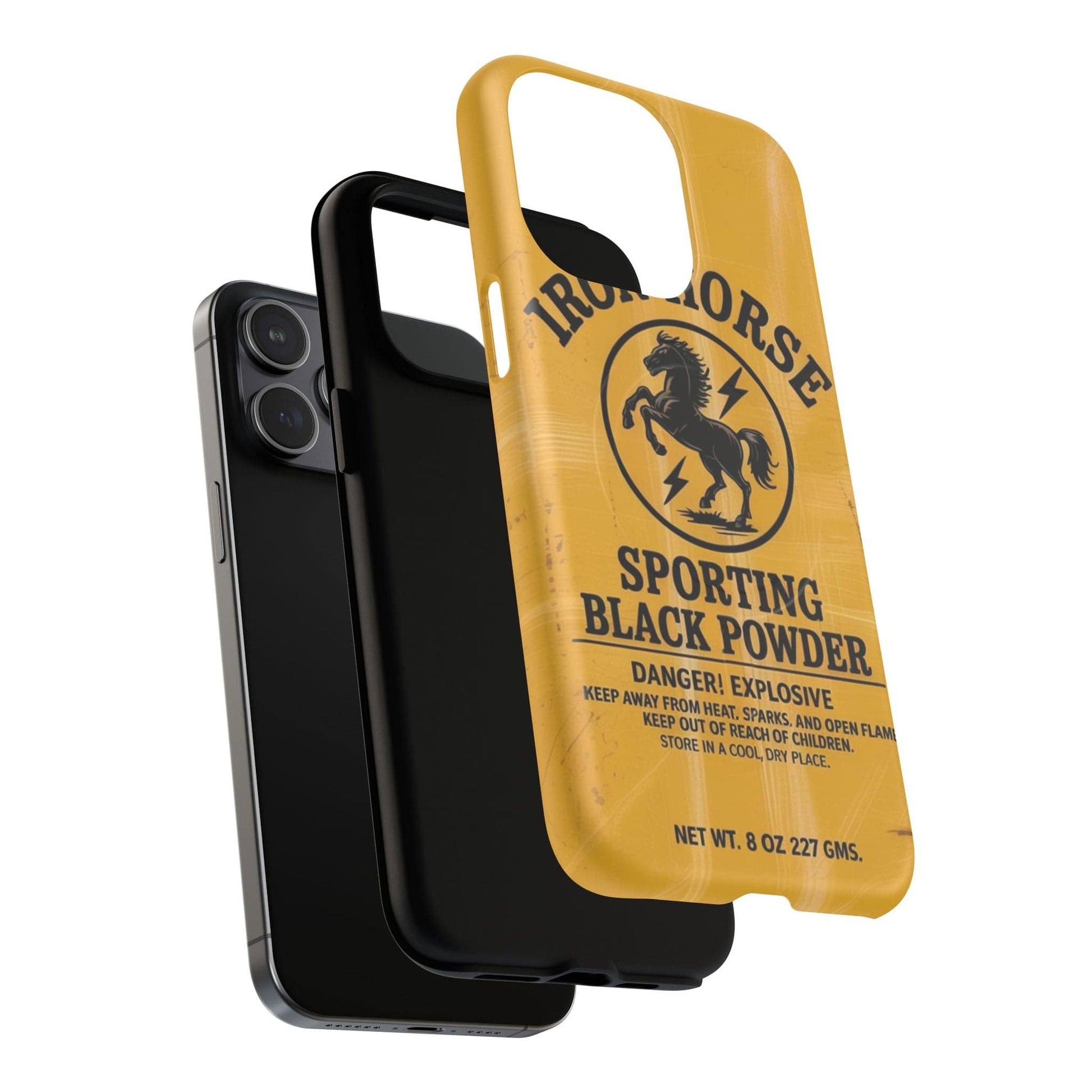 K-Factor Supply Co Iron Horse Black Powder Tough Magnetic iPhone Case