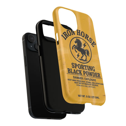 K-Factor Supply Co Iron Horse Black Powder Tough Magnetic iPhone Case