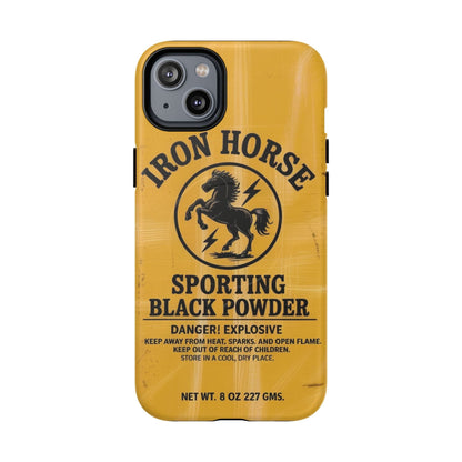 K-Factor Supply Co Iron Horse Black Powder Tough Magnetic iPhone Case iPhone 14 Plus