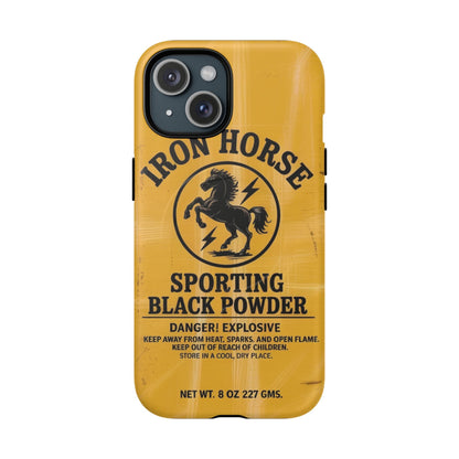 K-Factor Supply Co Iron Horse Black Powder Tough Magnetic iPhone Case iPhone 15 / Matte