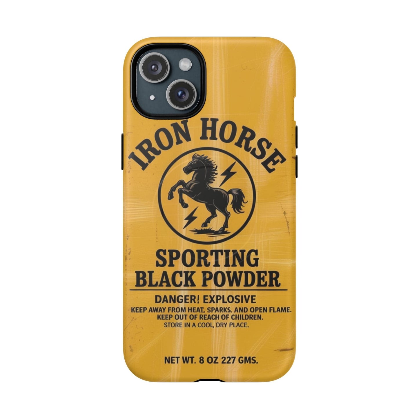 K-Factor Supply Co Iron Horse Black Powder Tough Magnetic iPhone Case iPhone 15 Plus