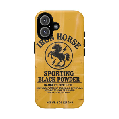 K-Factor Supply Co Iron Horse Black Powder Tough Magnetic iPhone Case iPhone 16 / Matte