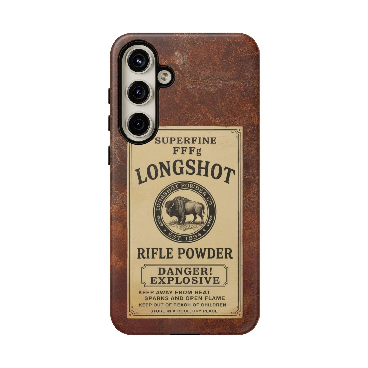 K-Factor Supply Co Longshot Rifle Powder Tough Android Case Samsung Galaxy S24 Plus