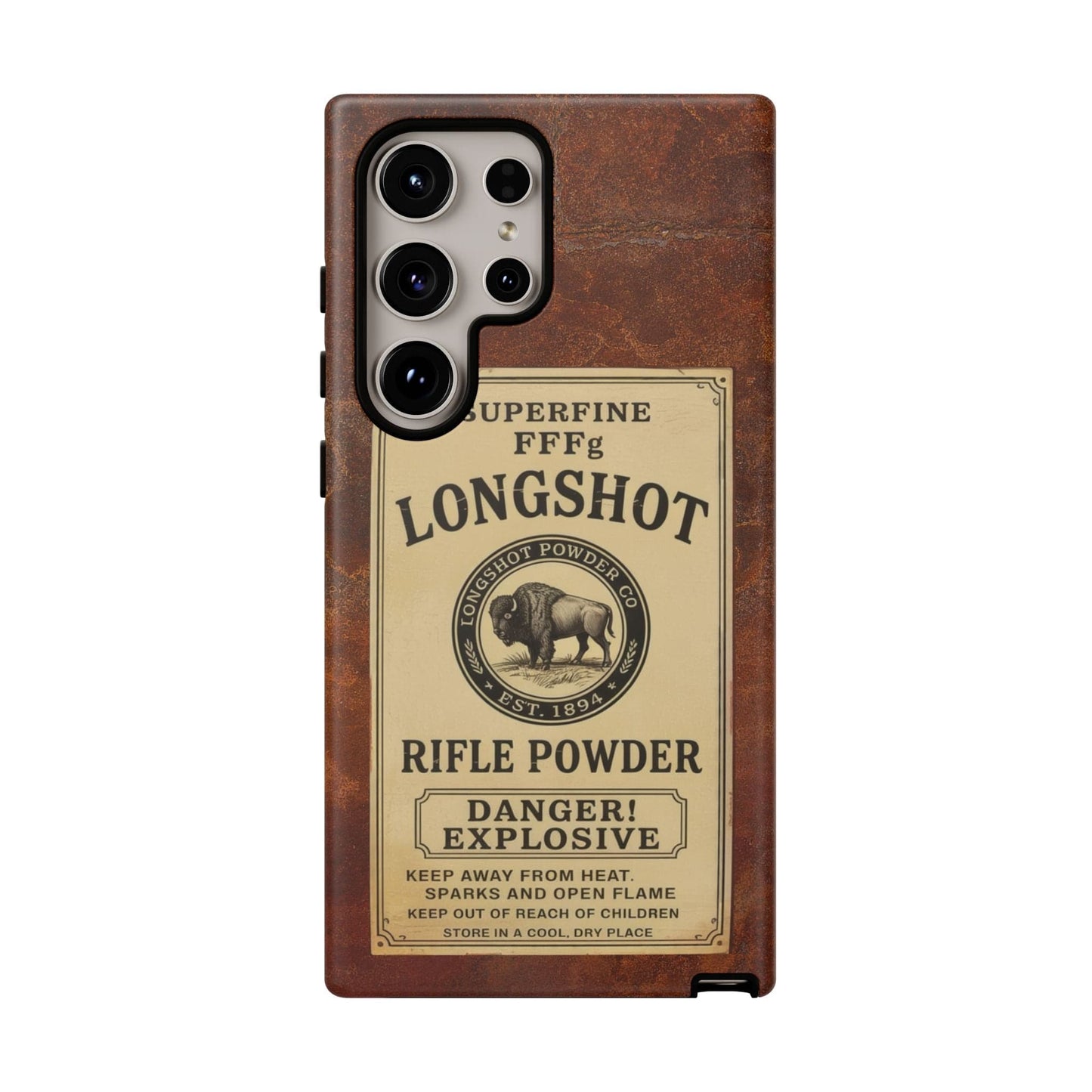 K-Factor Supply Co Longshot Rifle Powder Tough Android Case Samsung Galaxy S24 Ultra / Matte