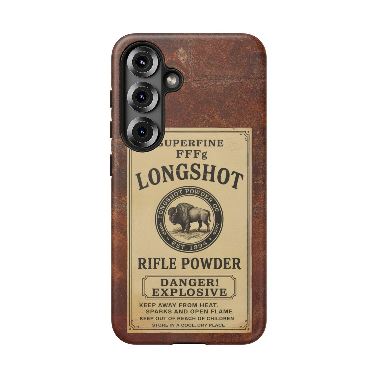 K-Factor Supply Co Longshot Rifle Powder Tough Android Case Samsung Galaxy S25 / Matte