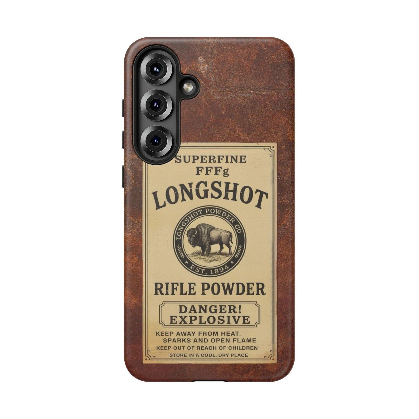 K-Factor Supply Co Longshot Rifle Powder Tough Android Case Samsung Galaxy S25 Plus / Matte