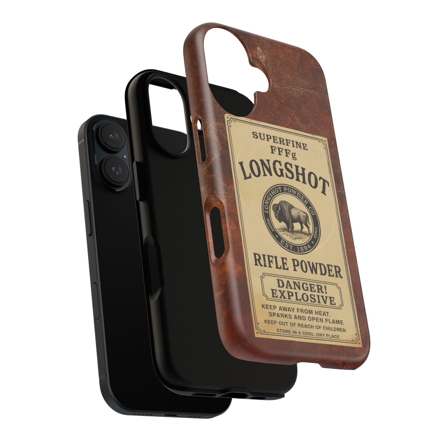 K-Factor Supply Co Longshot Rifle Powder Tough Magnetic iPhone Case