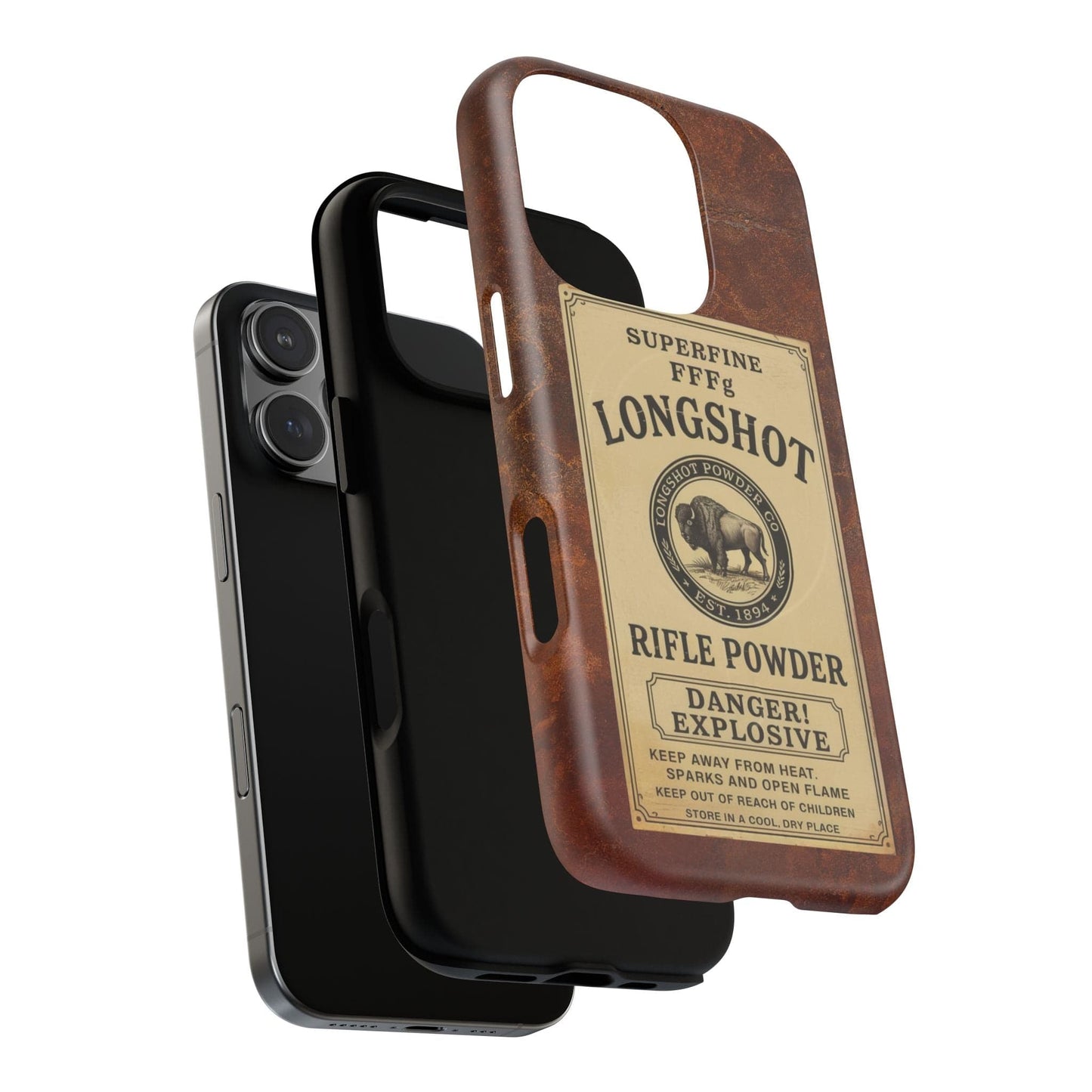 K-Factor Supply Co Longshot Rifle Powder Tough Magnetic iPhone Case