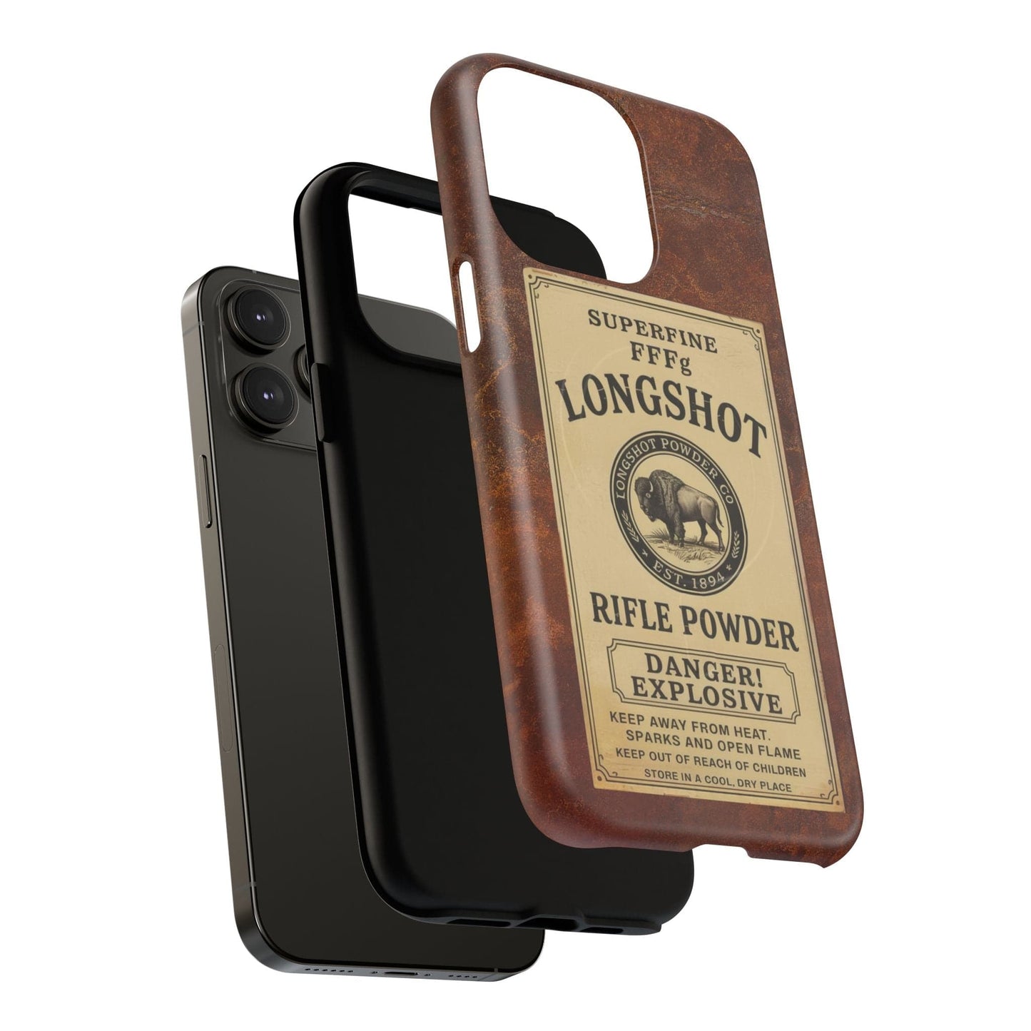 K-Factor Supply Co Longshot Rifle Powder Tough Magnetic iPhone Case