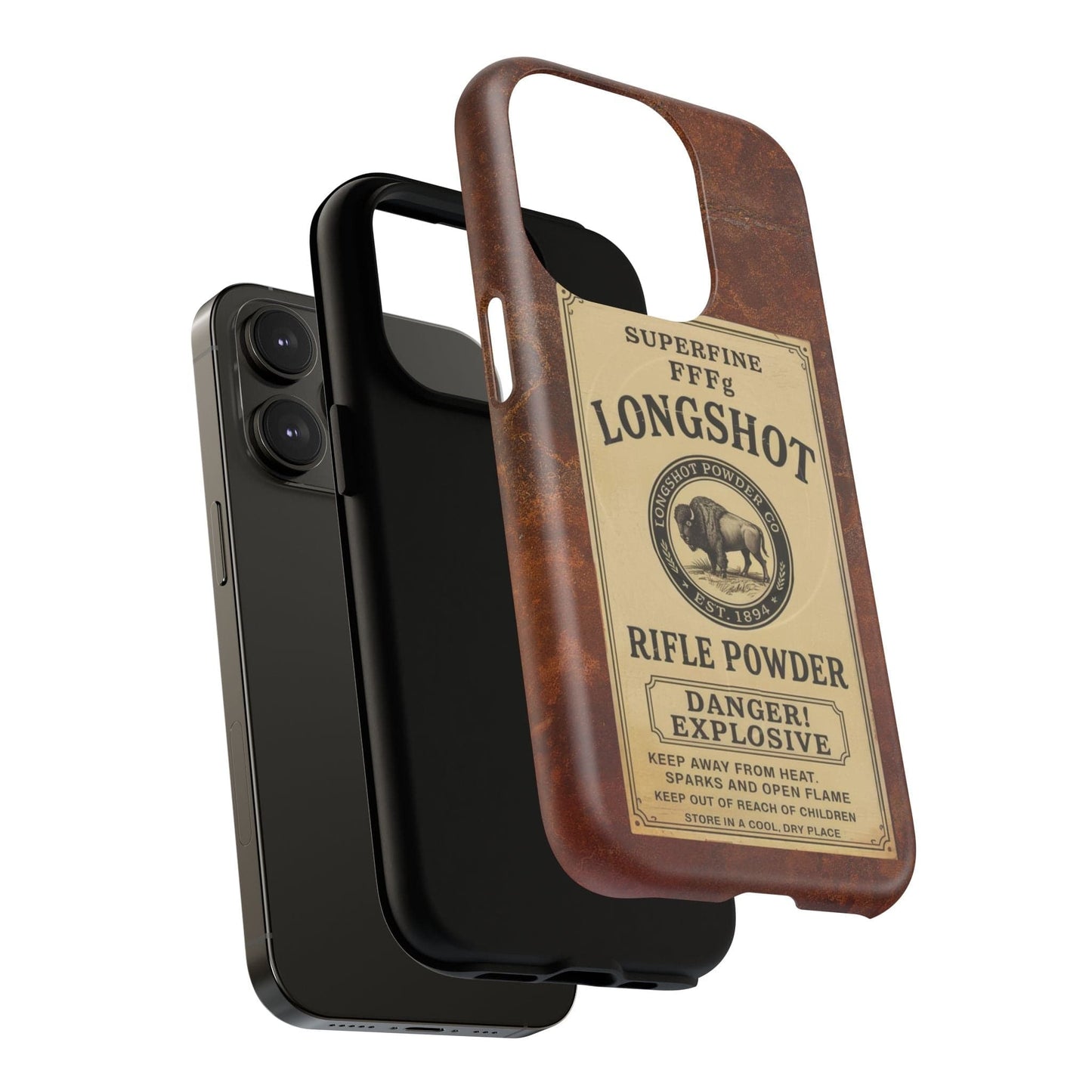 K-Factor Supply Co Longshot Rifle Powder Tough Magnetic iPhone Case
