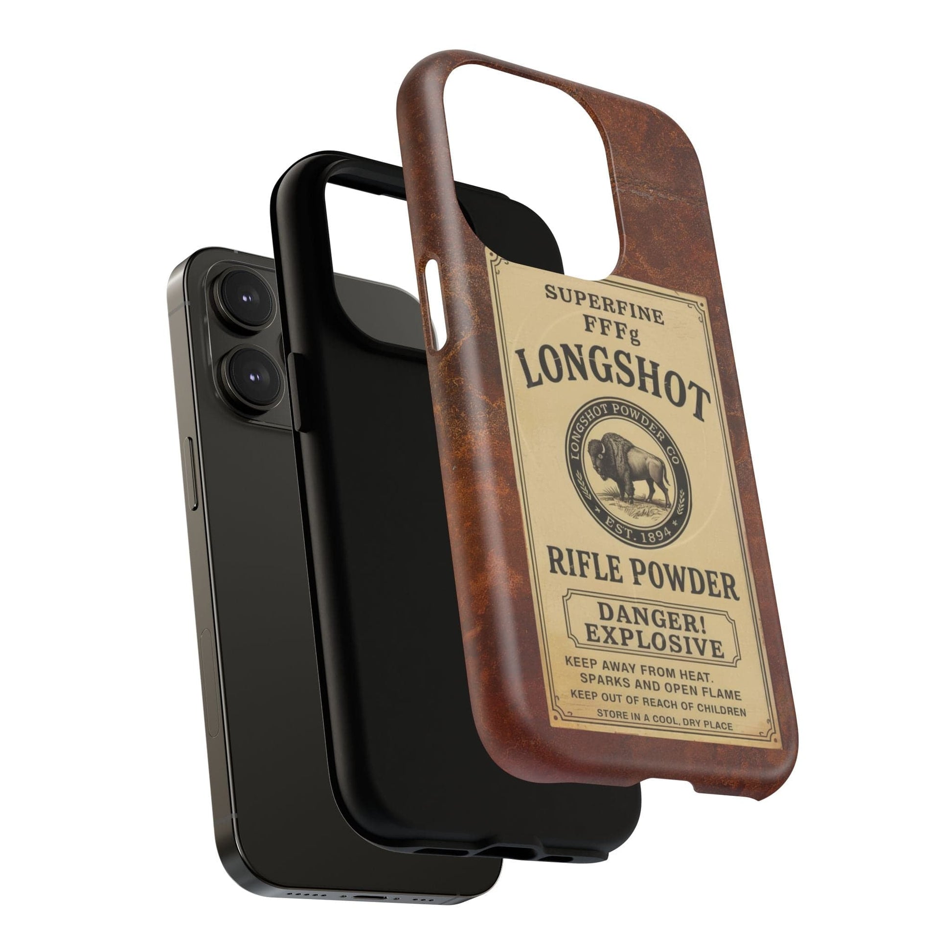 K-Factor Supply Co Longshot Rifle Powder Tough Magnetic iPhone Case