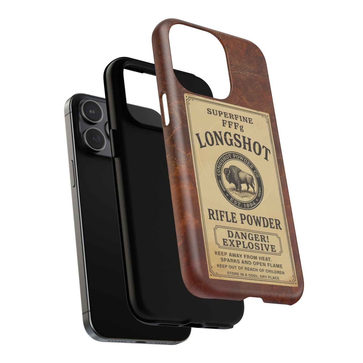 K-Factor Supply Co Longshot Rifle Powder Tough Magnetic iPhone Case