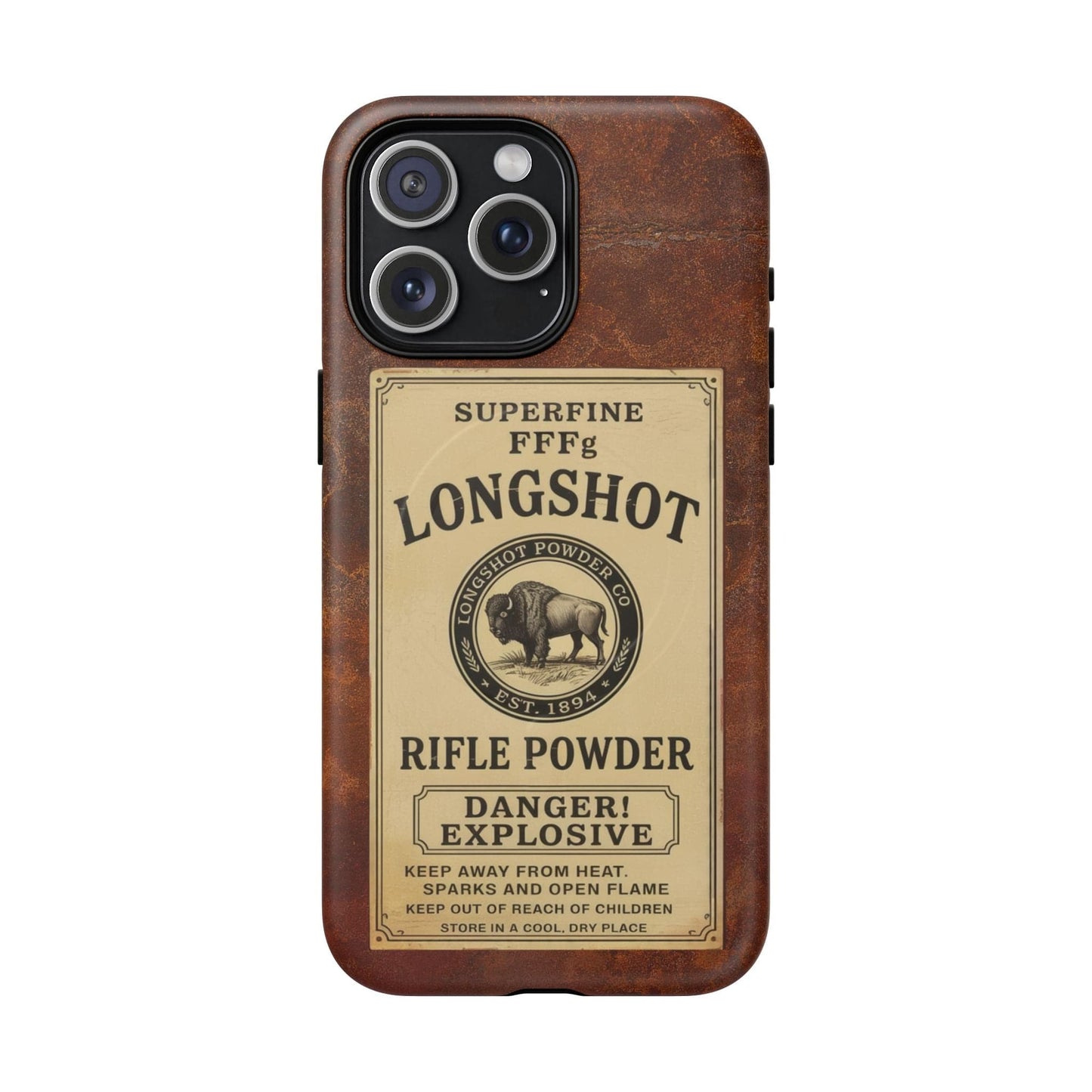 K-Factor Supply Co Longshot Rifle Powder Tough Magnetic iPhone Case iPhone 15 Pro Max