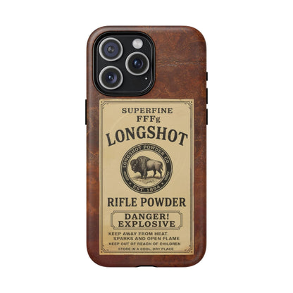 K-Factor Supply Co Longshot Rifle Powder Tough Magnetic iPhone Case iPhone 15 Pro Max