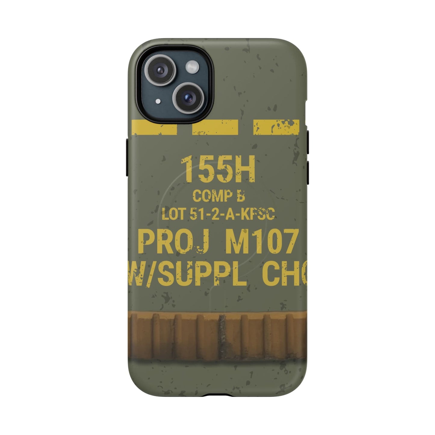 K-Factor Supply Co M107 HE 155 Tough Magnetic iPhone Case iPhone 15 Plus