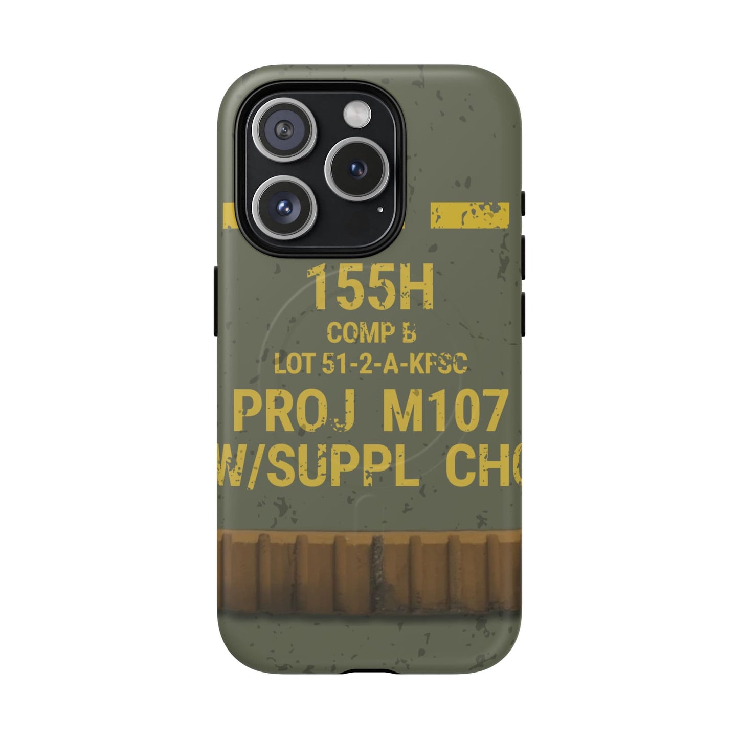 K-Factor Supply Co M107 HE 155 Tough Magnetic iPhone Case iPhone 15 Pro