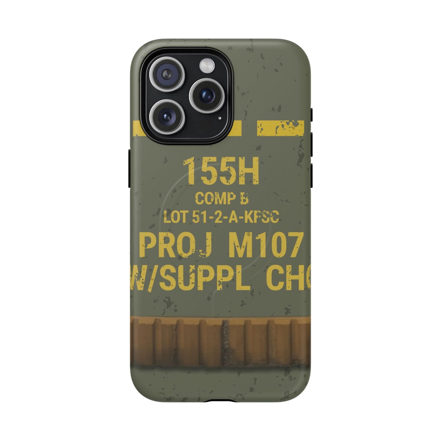 K-Factor Supply Co M107 HE 155 Tough Magnetic iPhone Case iPhone 15 Pro Max