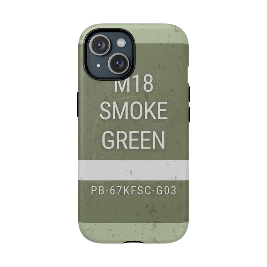 K-Factor Supply Co M18 Smoke (Green) Tough Magnetic iPhone Case iPhone 15 / Matte