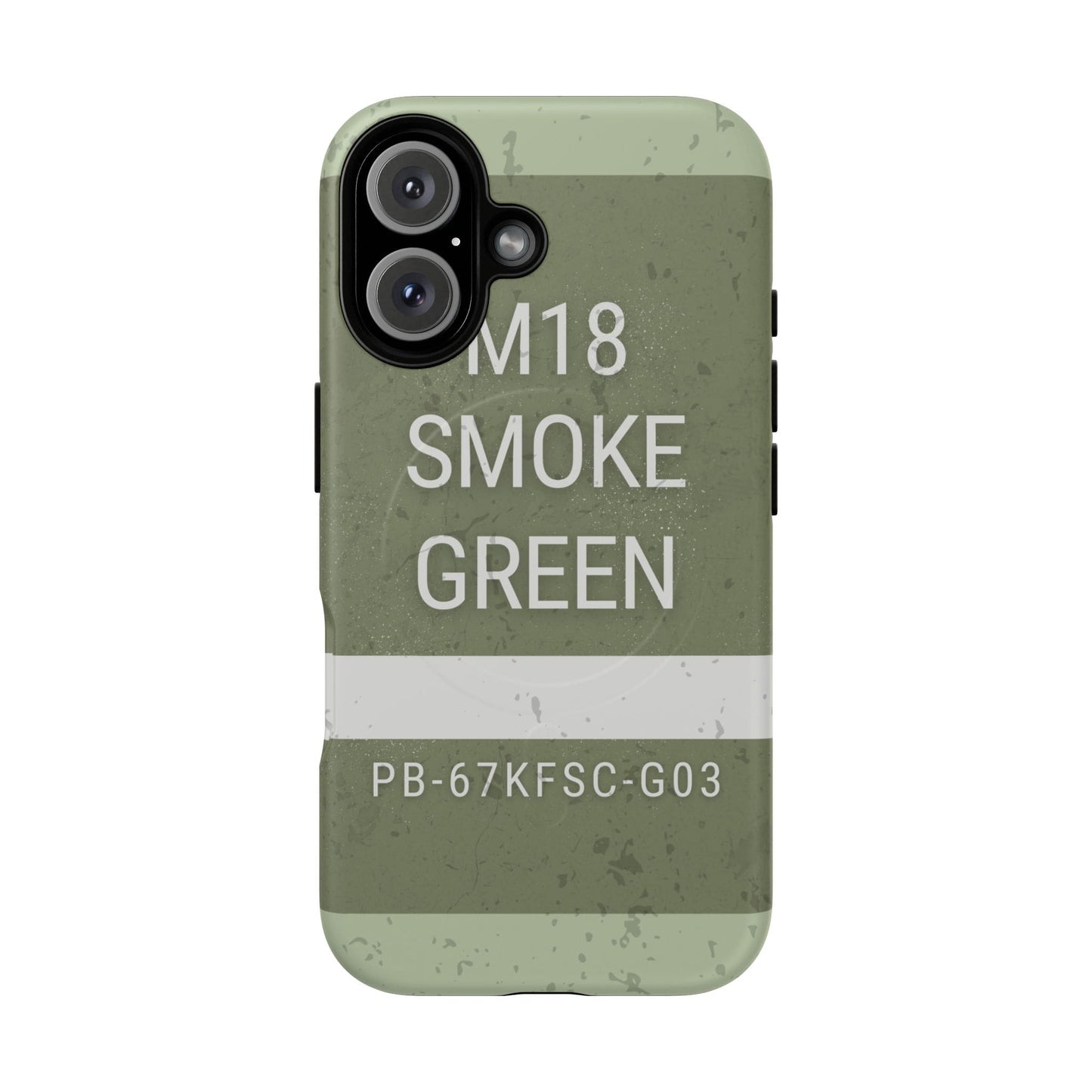 K-Factor Supply Co M18 Smoke (Green) Tough Magnetic iPhone Case iPhone 16 / Matte