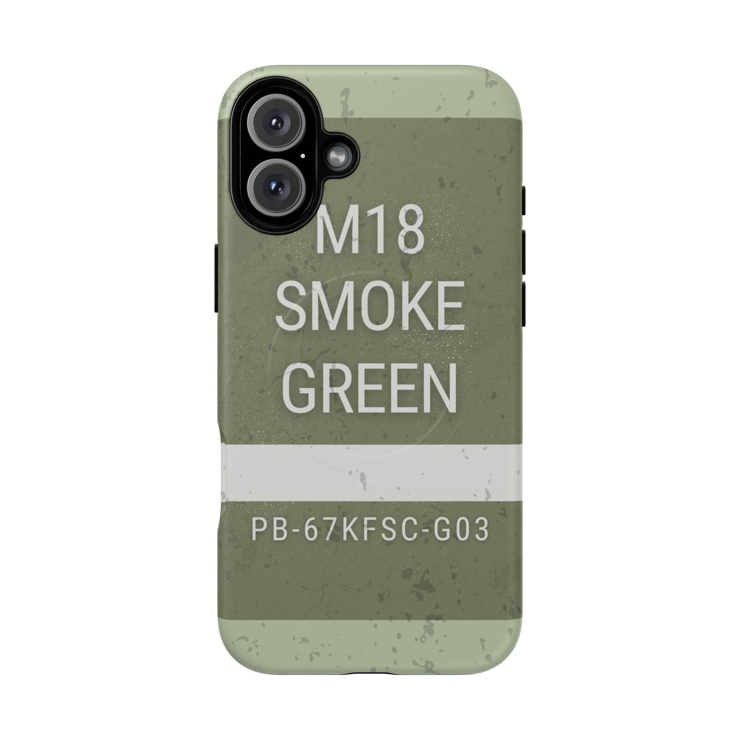 K-Factor Supply Co M18 Smoke (Green) Tough Magnetic iPhone Case iPhone 16 Plus / Matte