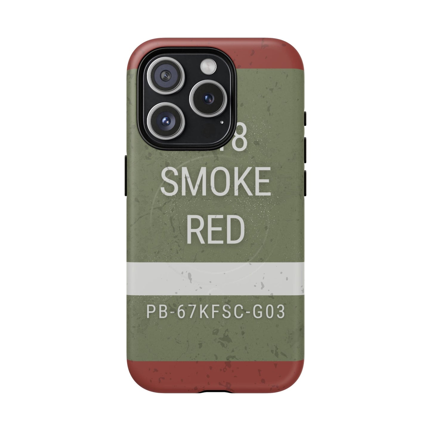 K-Factor Supply Co M18 Smoke (Red) Tough Magnetic iPhone Case iPhone 15 Pro