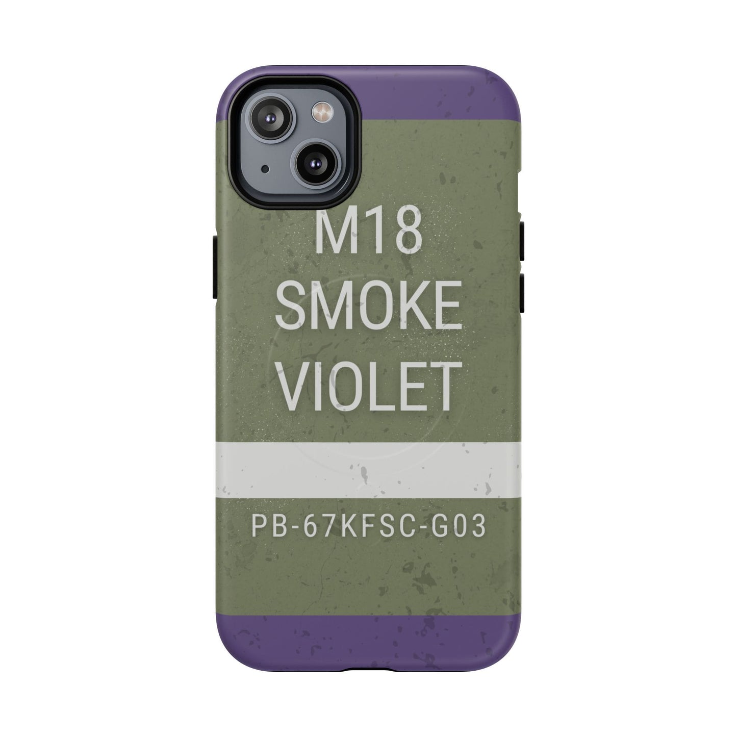 K-Factor Supply Co M18 Smoke (Violet) Tough Magnetic iPhone Case iPhone 14 Plus