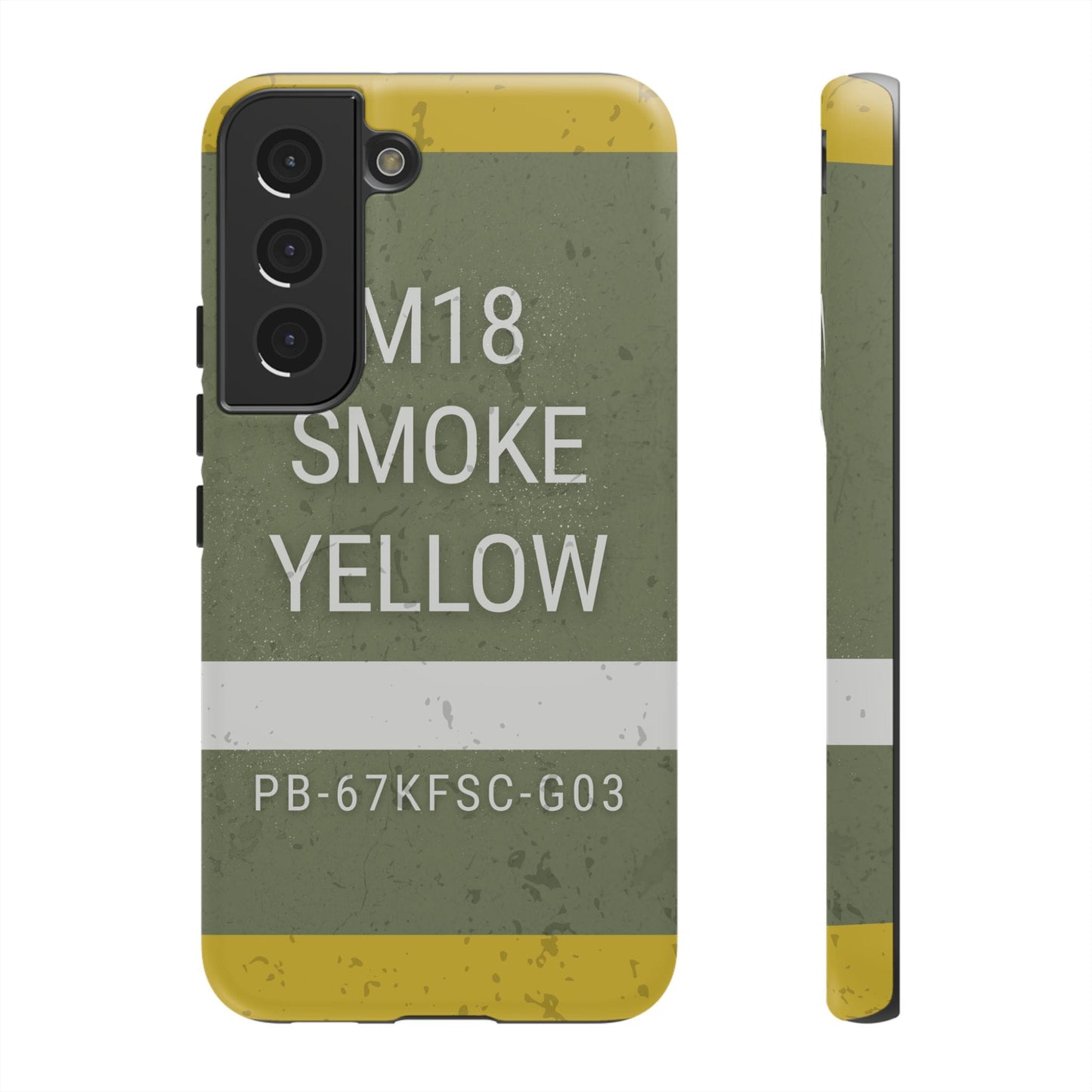 K-Factor Supply Co M18 Smoke (Yellow) Tough Android Case Samsung Galaxy S22 / Matte