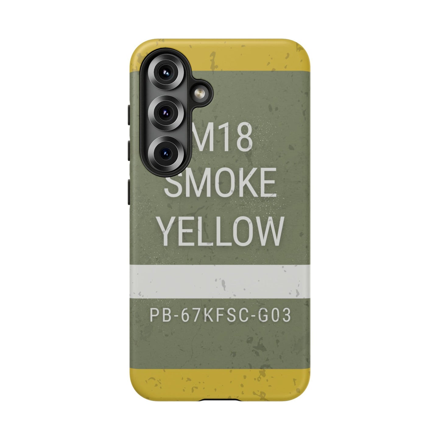 K-Factor Supply Co M18 Smoke (Yellow) Tough Android Case Samsung Galaxy S25 / Matte