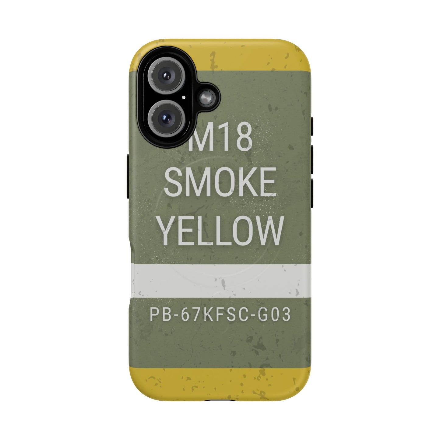 K-Factor Supply Co M18 Smoke (Yellow) Tough Magnetic iPhone Case iPhone 16 / Matte