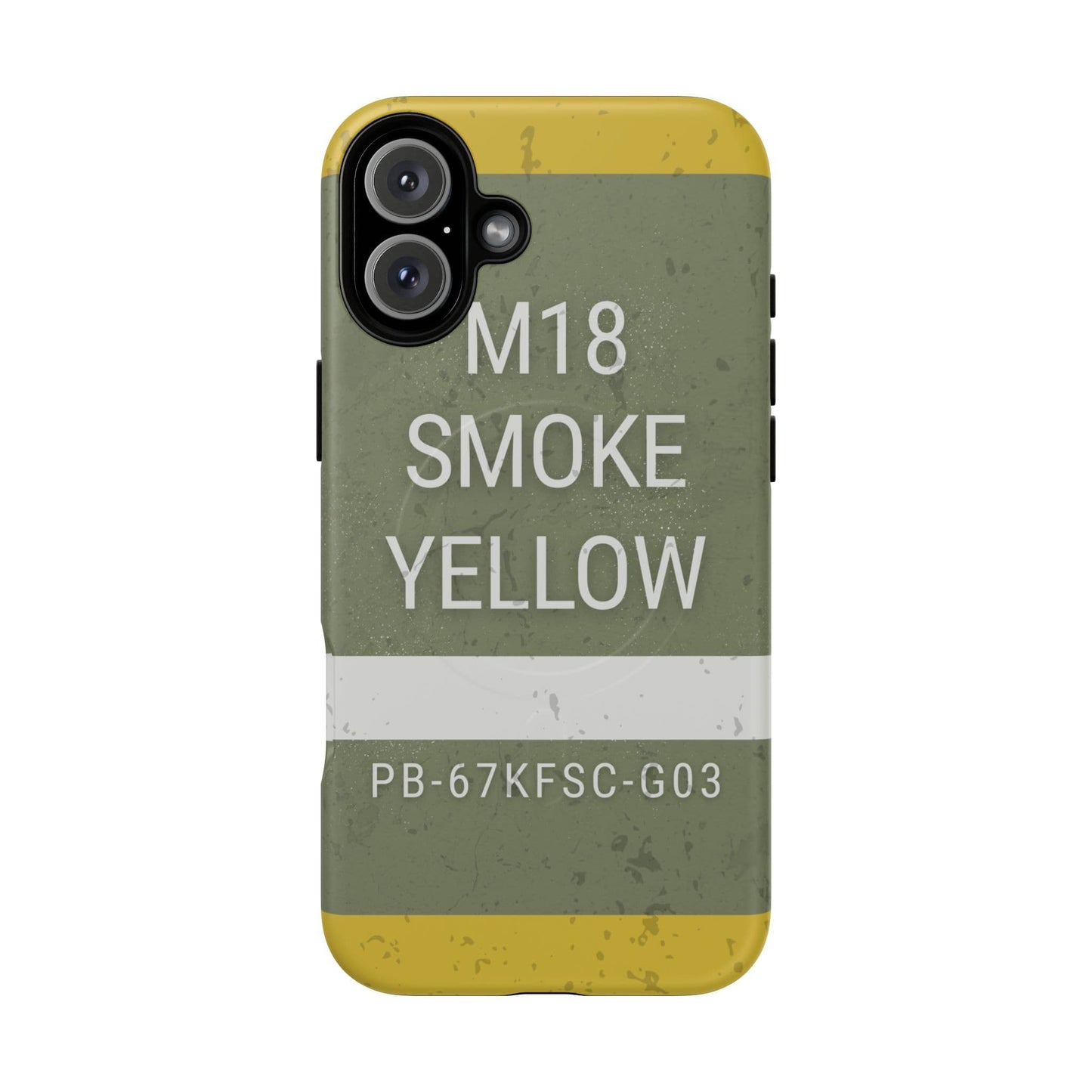 K-Factor Supply Co M18 Smoke (Yellow) Tough Magnetic iPhone Case iPhone 16 Plus / Matte
