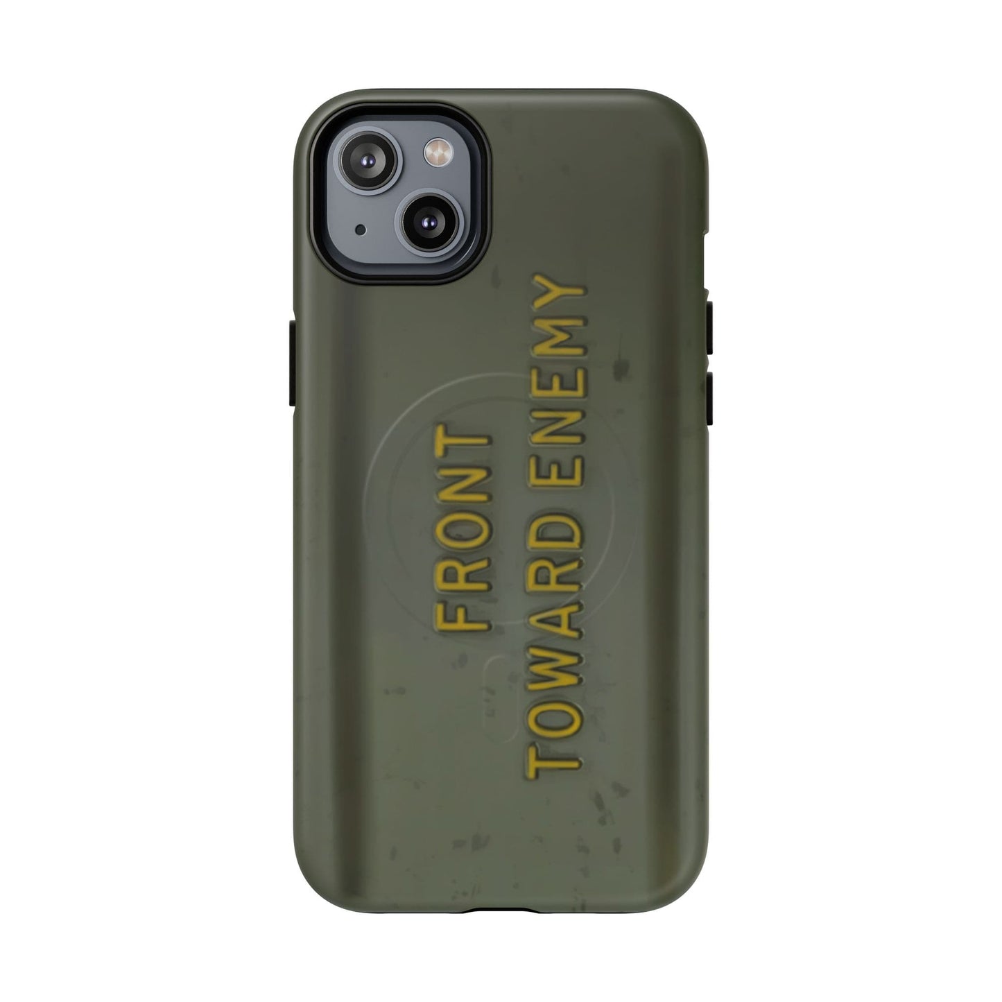 K-Factor Supply Co M18A1 Claymore Gen 3 (ODG/Yellow) Tough Magnetic iPhone Case iPhone 14 Plus