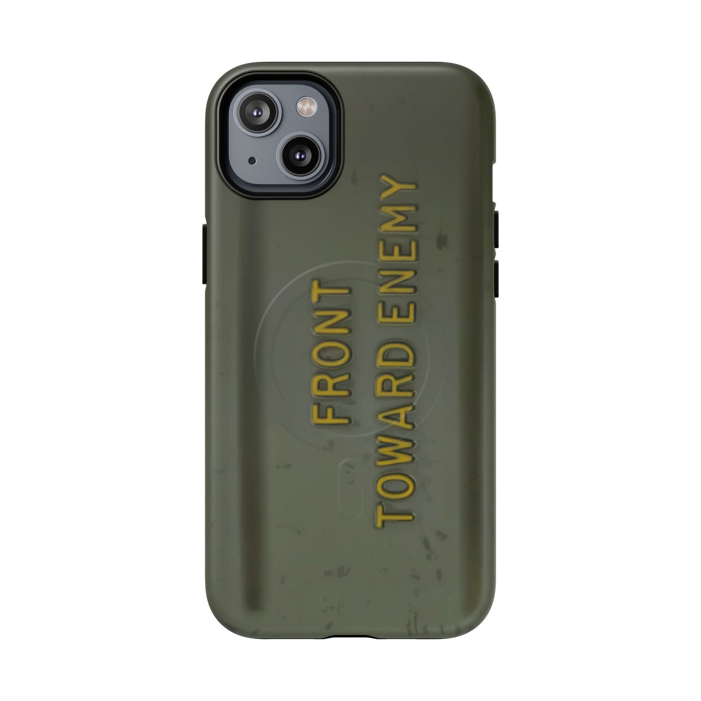 K-Factor Supply Co M18A1 Claymore Gen 3 (ODG/Yellow) Tough Magnetic iPhone Case iPhone 14 Plus