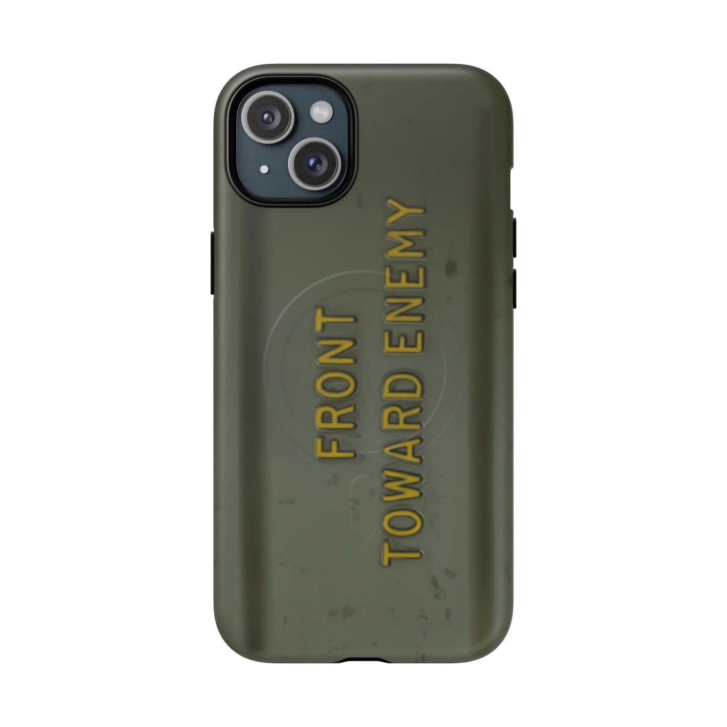 K-Factor Supply Co M18A1 Claymore Gen 3 (ODG/Yellow) Tough Magnetic iPhone Case iPhone 15 Plus