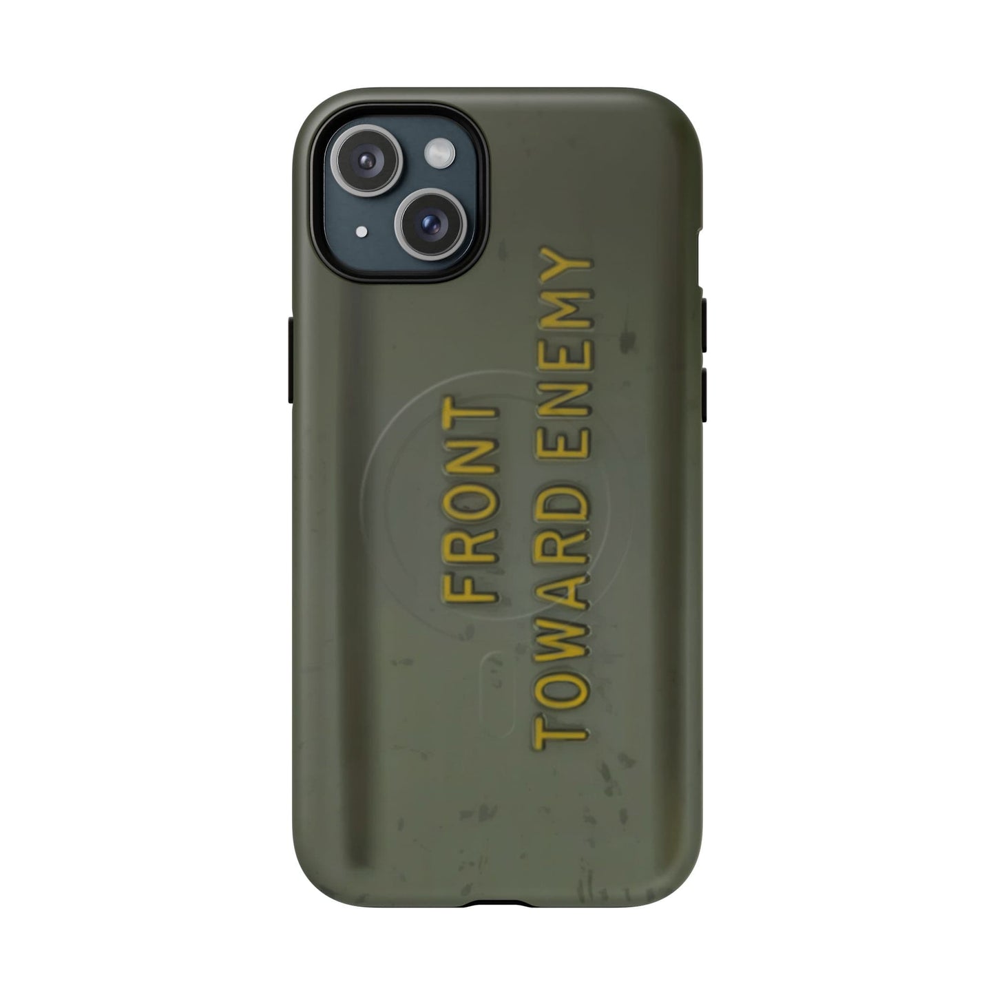 K-Factor Supply Co M18A1 Claymore Gen 3 (ODG/Yellow) Tough Magnetic iPhone Case iPhone 15 Plus