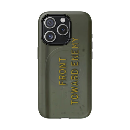 K-Factor Supply Co M18A1 Claymore Gen 3 (ODG/Yellow) Tough Magnetic iPhone Case iPhone 15 Pro