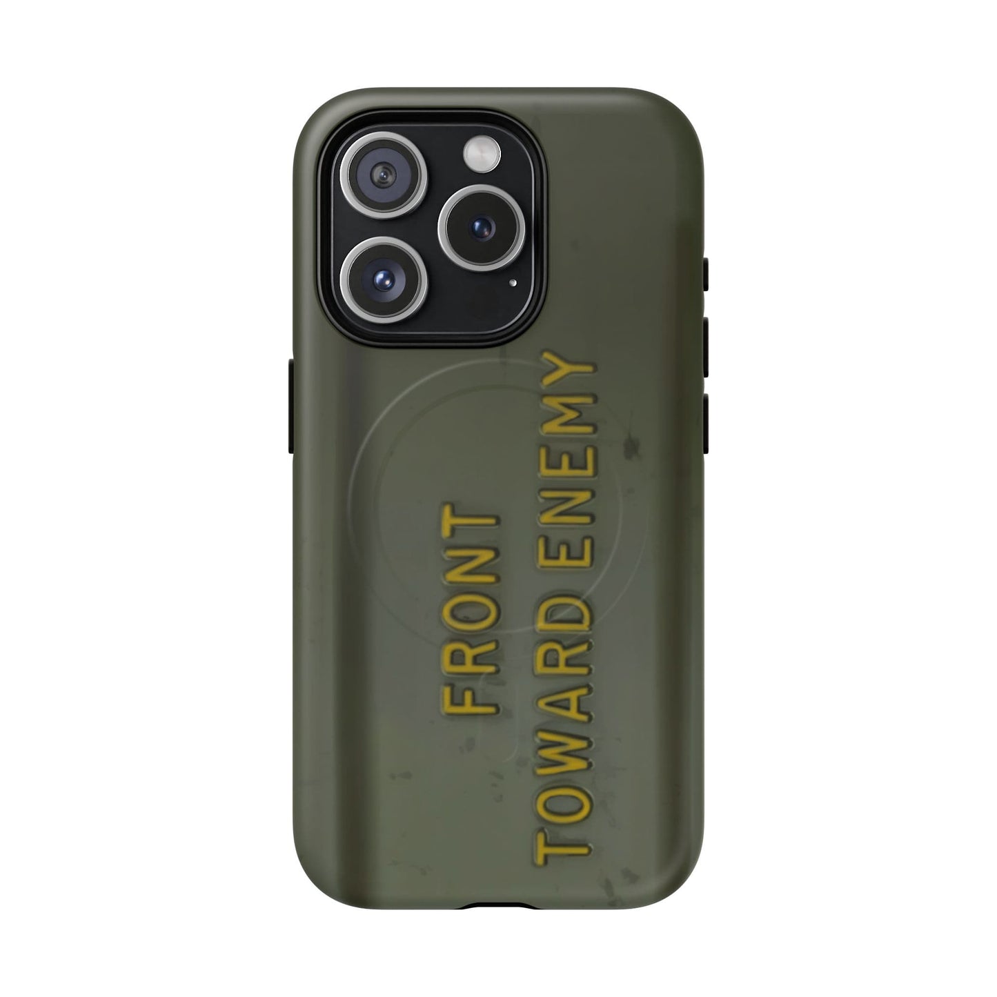 K-Factor Supply Co M18A1 Claymore Gen 3 (ODG/Yellow) Tough Magnetic iPhone Case iPhone 15 Pro
