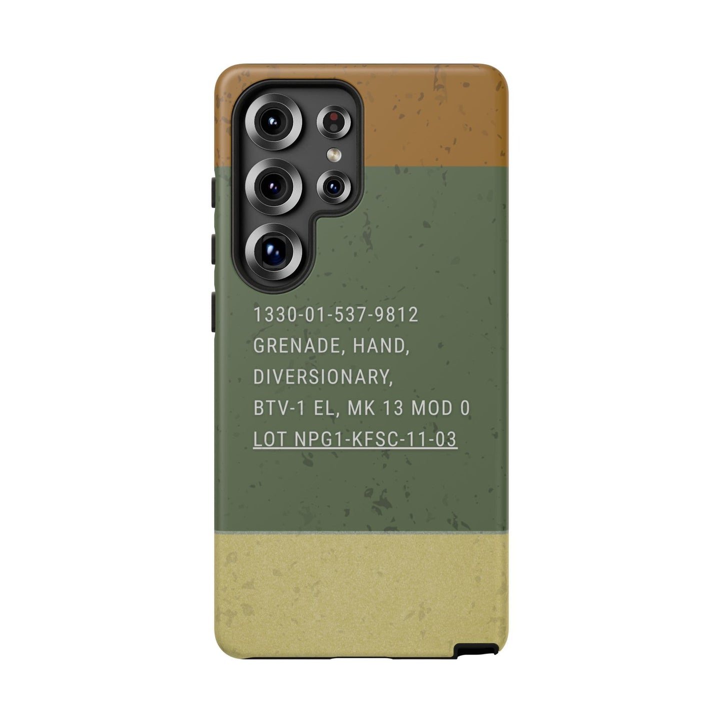 K-Factor Supply Co Mk 13 Mod 0 Flashbang Tough Android Case Samsung Galaxy S25 Ultra
