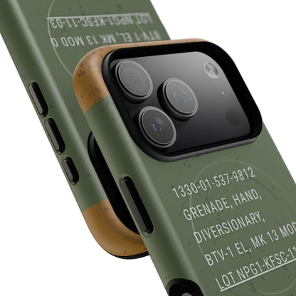 K-Factor Supply Co Mk 13 Mod 0 Flashbang Tough Magnetic iPhone Case