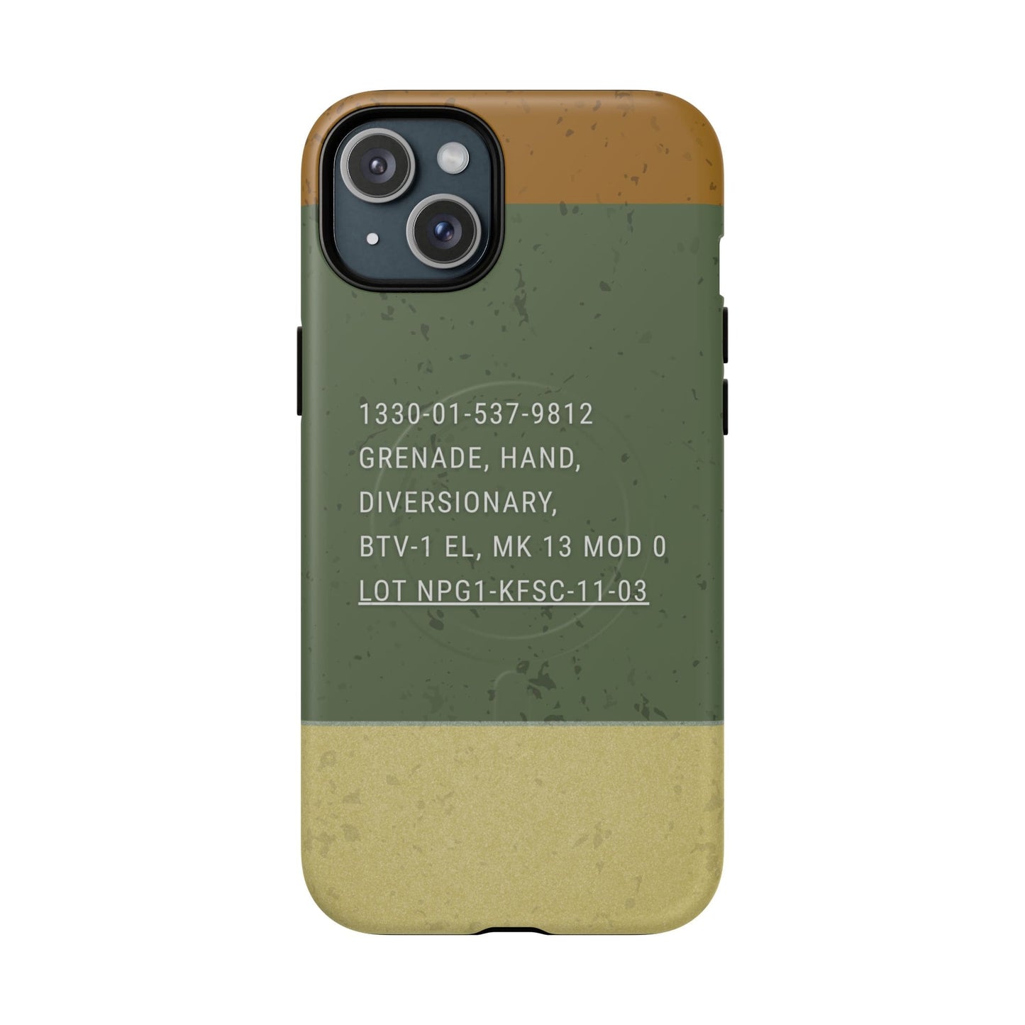 K-Factor Supply Co Mk 13 Mod 0 Flashbang Tough Magnetic iPhone Case iPhone 15 Plus